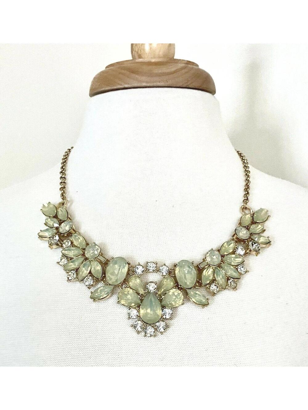 NWT Gemma Simone Blue Stone Crystal Gold-Tone Bib Statement Necklace 20" Long